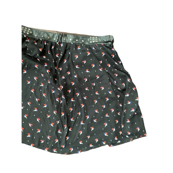 Torrid Hummingbird Skirt chiffon Leather Studded Black Plus Women 20 Bird - Picture 9 of 14